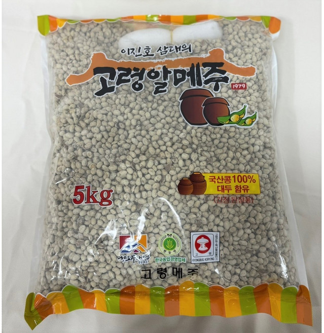 국산 메주 고령메주 알알이메주 전통메주 장소금, 5kg, 1개