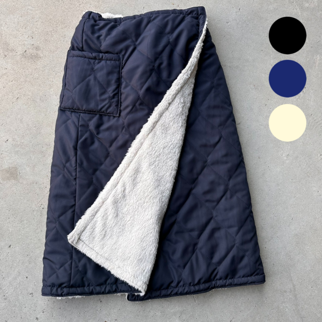 보아도 패딩 랩 스커트 롱 골프 방수 포켓 주머니 호주머니 등산 방한 보온 야외 촬영