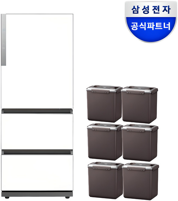 삼성 비스포크 김치냉장고 스탠드형 3도어 신형 김치플러스 화이트 300리터급 328L, 에센셜 화이트(메탈)