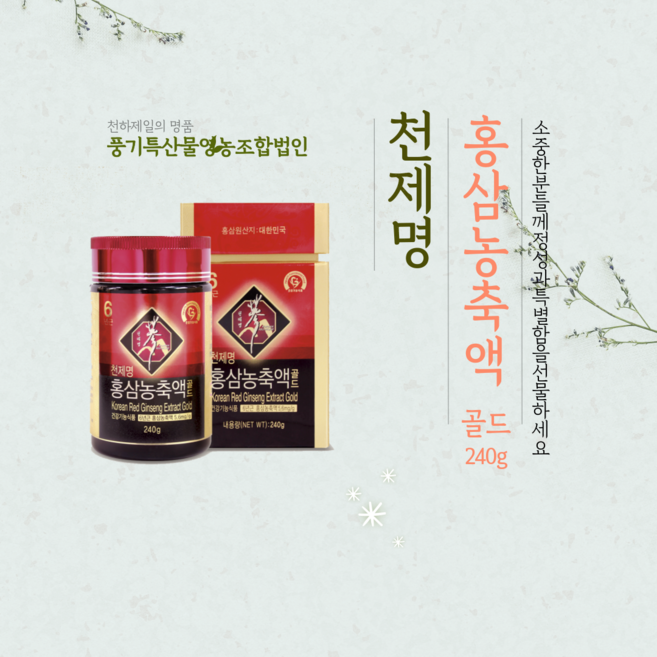 천제명 홍삼농축액 골드 240g, 1개