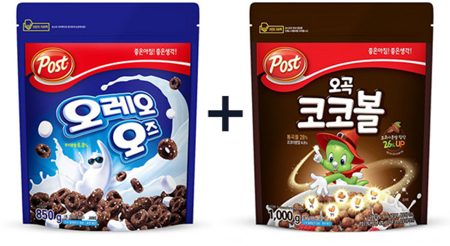 포스트 오레오오즈 850g + 포스트 코코볼1kg 대용량 시리얼, 1세트, 1kg