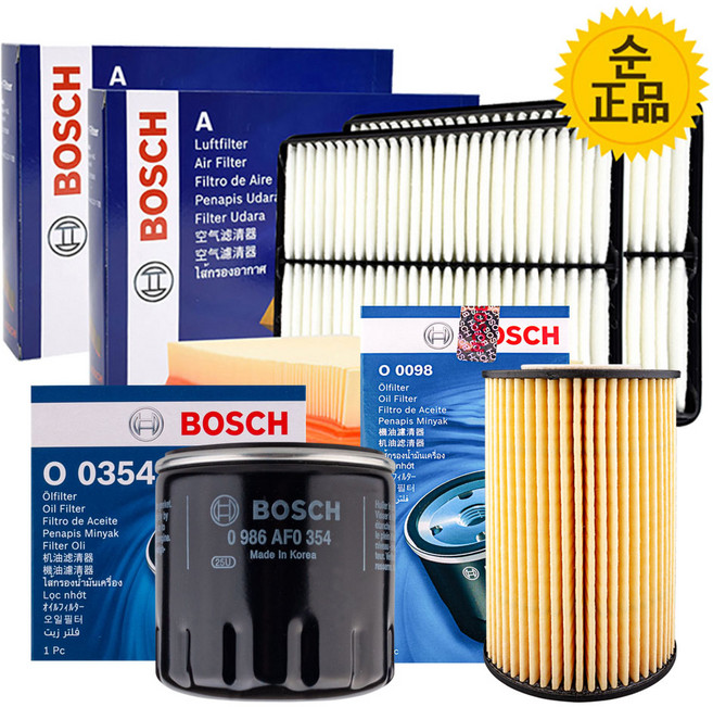 K5 JF 2.0 MPI LPG 보쉬 오일+에어필터 SET, 오일필터 O1182+에어크리너 A2658, 1세트, 오일필터 O1182+에어크리너 A2658