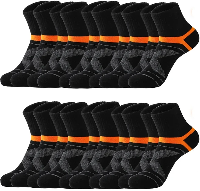 3 쌍 하이 퀄리티 남성면 양말 블랙 스포츠 양말 캐주얼 소프트 러닝 여름 흡수 땀 통기성 남성 양말, 10 10 Pairs Black