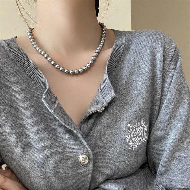클래식 레이어드 진주 비즈 포인트 패션 목걸이 초커