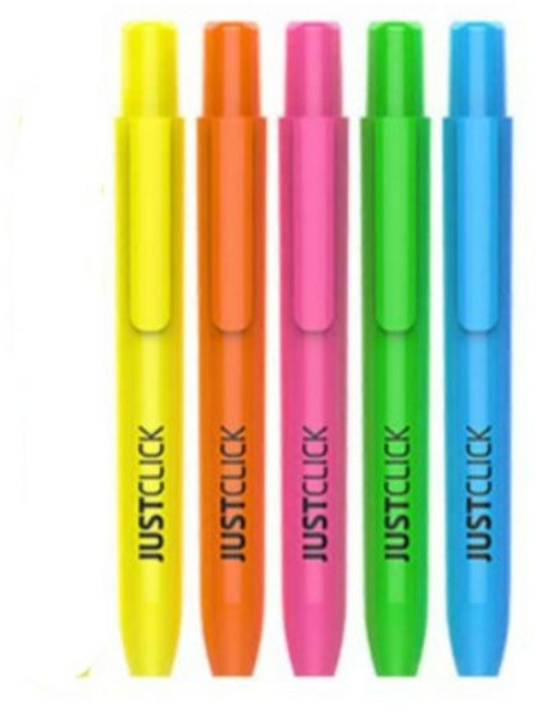 모리스 노크식 형광펜 M2 JUSTCLICK 단색 색상선택, 10개 연두