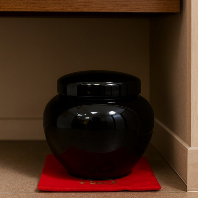 국산 흑자 소금단지 현관 풍수 액막이 소금항아리, 1세트