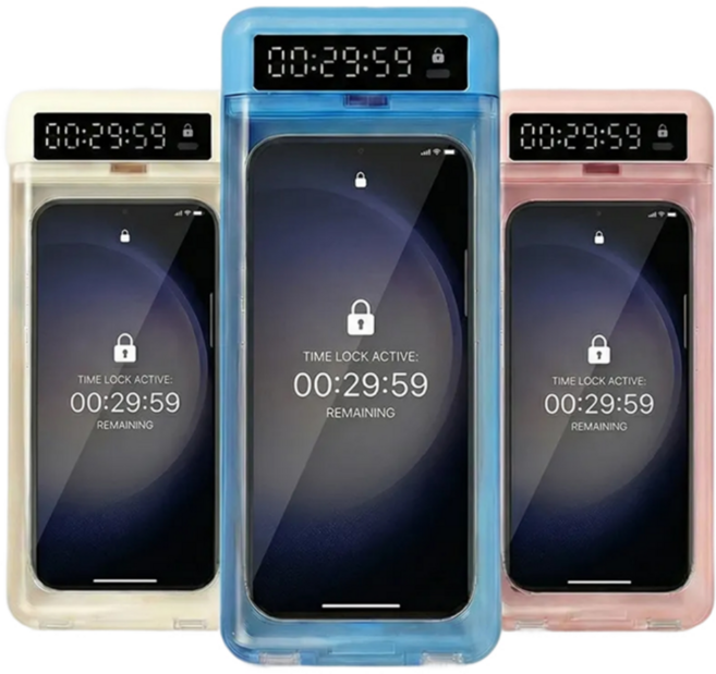 룰루레빗 집중모드 핸드폰 감옥 타이머 금욕 상자, 1개, 아이보리