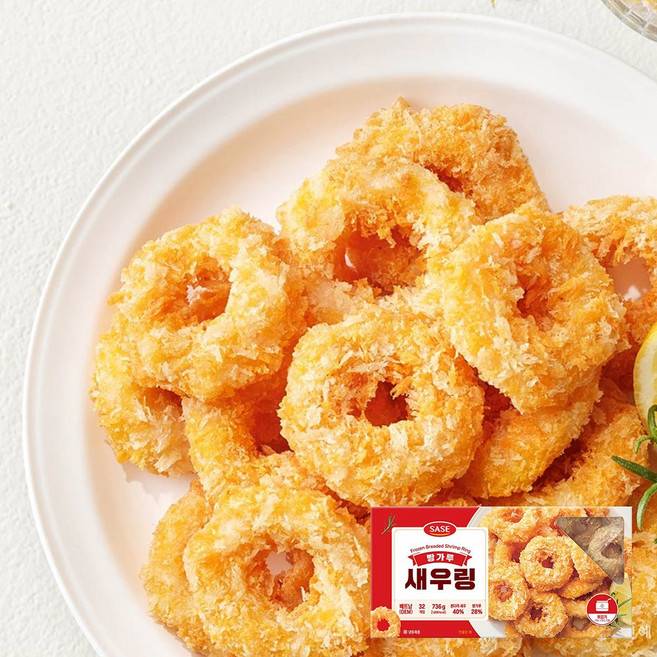 비비수산 새우2마리가 통째로 들어가 식감이 살아있는 통새우링 736g, 1개