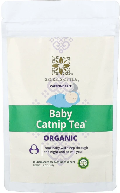 Secrets Tea 유기농 아기 Catnip Tea® 카페인 무함유 무표백 티백 20개 28g(1온스), Secrets Tea 유기농 아기 Catnip Tea, 28g, 1개 - 쿠팡