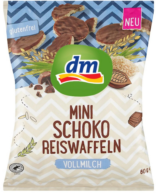 독일 dm 미니 라이스와플 밀크초코 60g, 1개