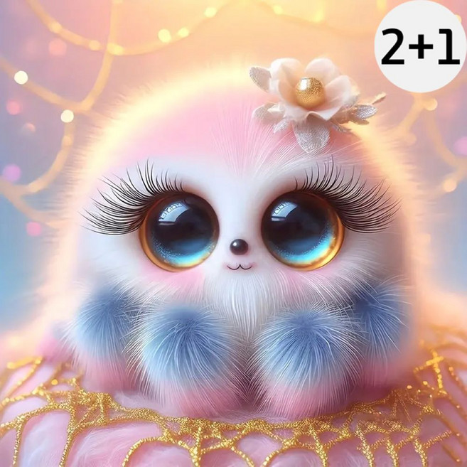 (2+1)보석십자수 패브릭형 DIY 십자수 공예 20x20, 1세트, 33.러블리거미(꽃)