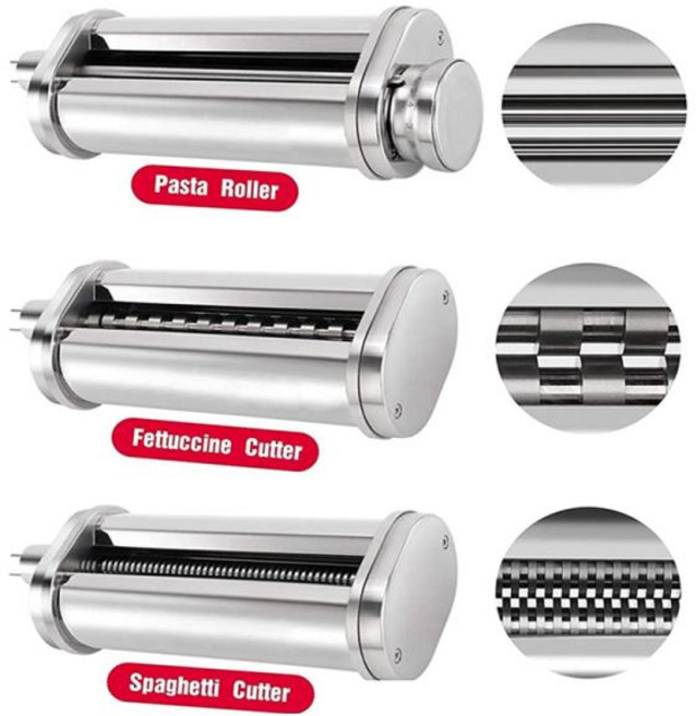 KitchenAid 파스타 롤러 페투치니 스파게티 커터 세트 KA 워셔블 스탠드 스테인레스 믹서 메이커, 03 1pc Fettucine Cutter