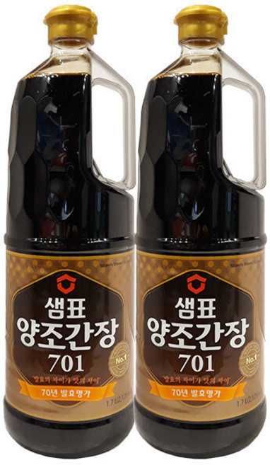 샘표 양조간장 701, 1.7L, 2개