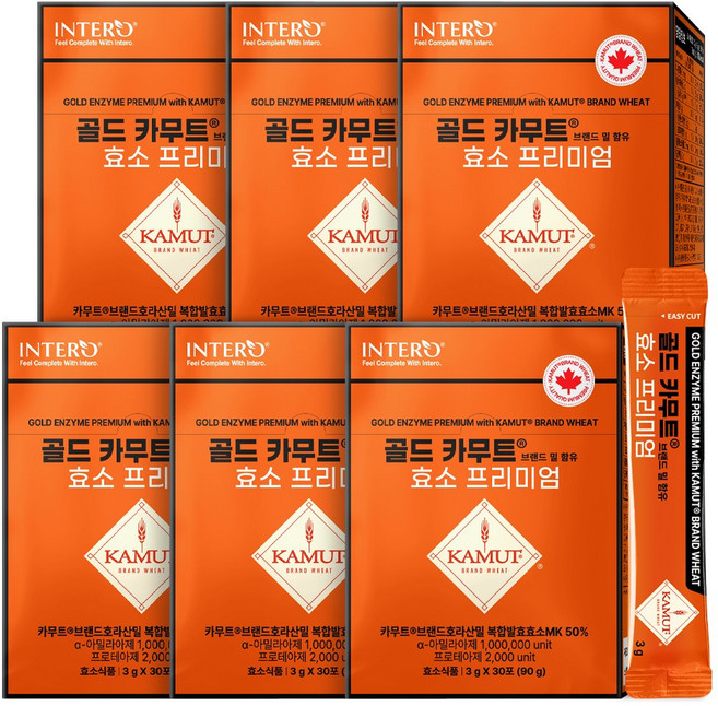 인테로 골드 카무트 효소 프리미엄, 6박스, 90g