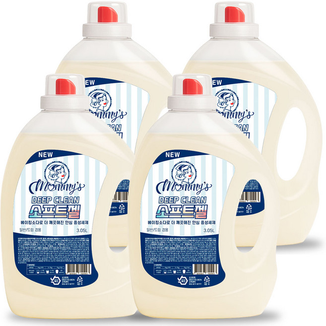 마미스 베이킹소다 액상세제 본품 스위트플로랄향, 3.05L, 4개