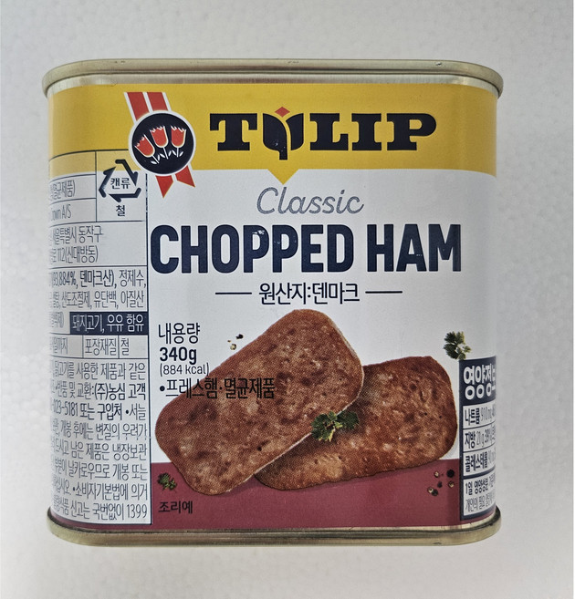 농심 덴마크 튤립 촙트 햄통조림, 340g, 1개