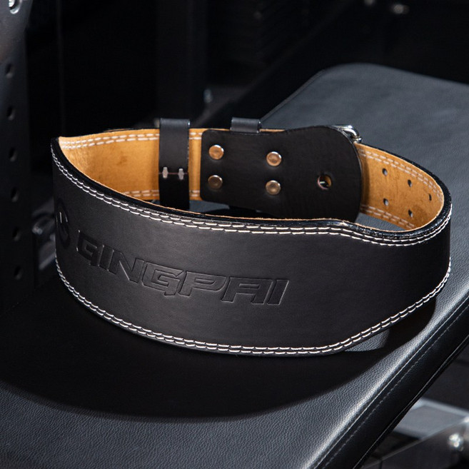 GINGPAI 깅파이 운동 허리보호대 가죽 헬스벨트 남녀공용 스쿼트 데드리프트 트레이닝 벨트 NLYD, 블랙, 1개