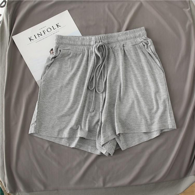 大尺碼短褲 寬鬆垂感休閒高腰闊腿家居瑜伽熱褲