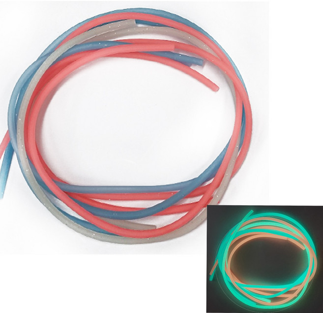 국산 고축광 갈치사각 육각튜브1M 실리콘튜브 장축광 신축성강한 단단한 갈치축광튜브, 블루야광, 1개