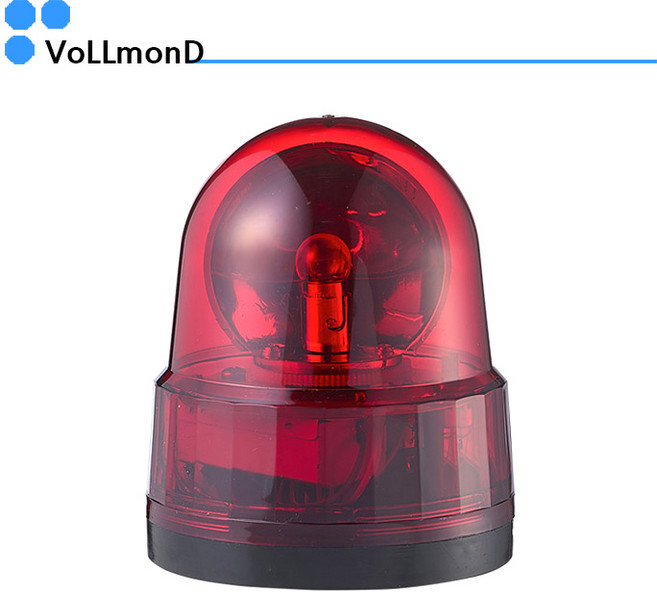 회전경광등/125파이/AC220v/DC12/DC24/경광등/, DC 24V/적색/고정식, 1개