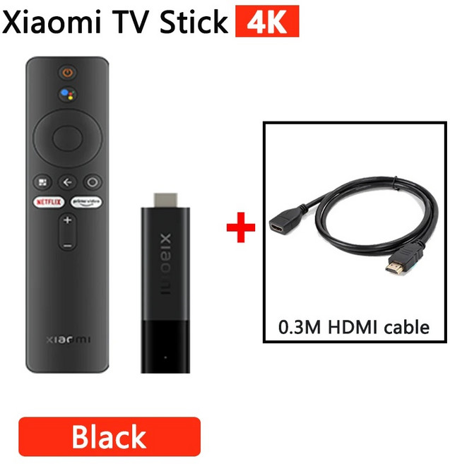 글로벌 버전 샤오미 TV 스틱 4K 11 HDR 코어 2GB 5.0, [01] Eu 플러그, 1개