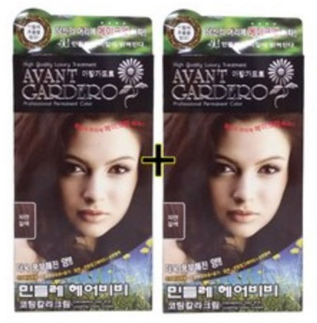 1+1 아방가드로 민들레 헤어 비비 코팅칼라크림 150g (흰머리 새치커버 대용량), 자연갈색, 2개