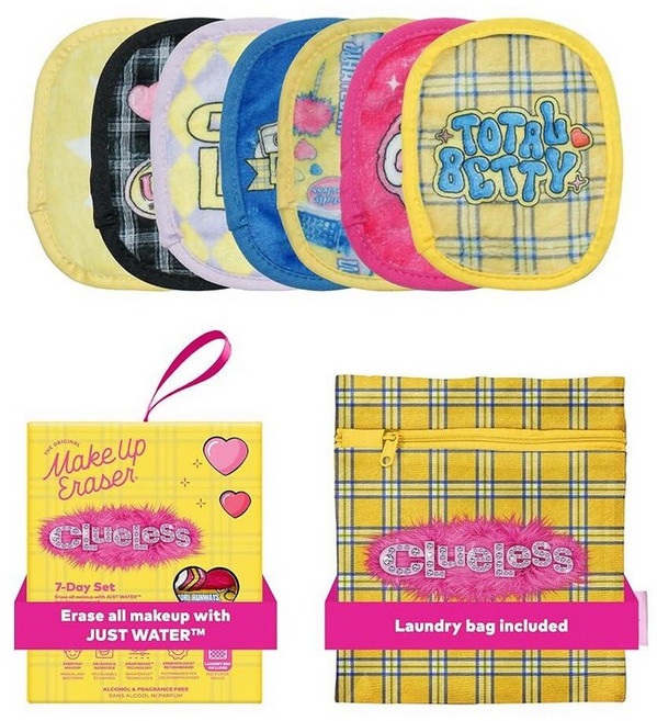 오리지널 MakeUp Eraser 7일 세트 방수 마스카라 아이라이너 파운데이션 립스틱 자외선 차단제 등을 포함한 물만으로 모든 메이크업을 지울 수 있습니다 헬로 키티와 친구들, Clueless