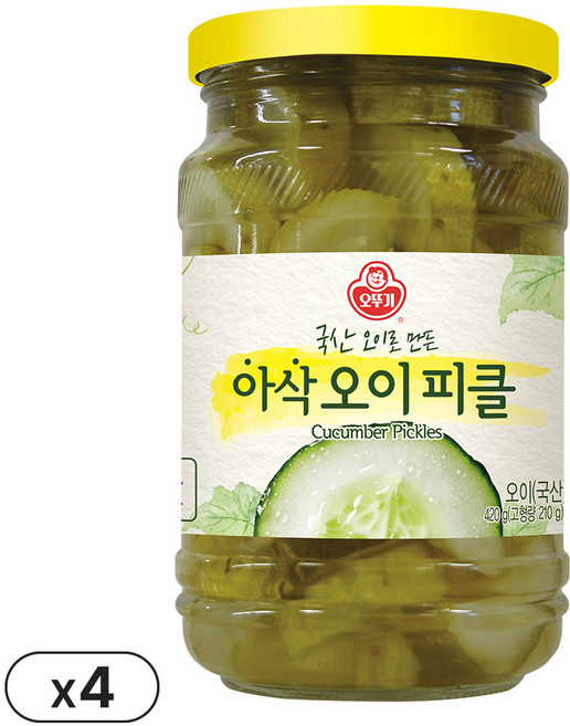 오뚜기 아삭 오이 피클 420g 4개