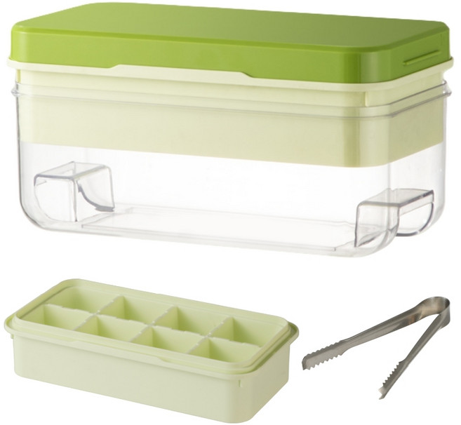 모모원 큰얼음 푸쉬 얼음트레이 8구/16구세트 왕얼음 눌러서 빼는 얼음틀, 그린, 8개