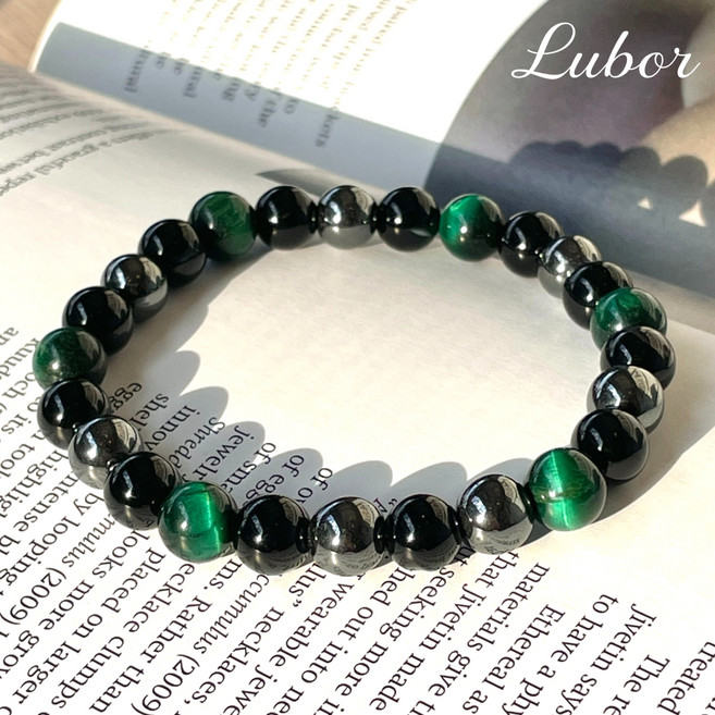 루보르 AA급 재물운 호안석 오닉스 남성 팔찌 원석 염주