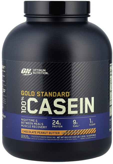 옵티멈뉴트리션 100% 카세인 골드 스탠다드 초콜릿 땅콩 버터 4 파운드 (1818 g), 1.818kg, 1개