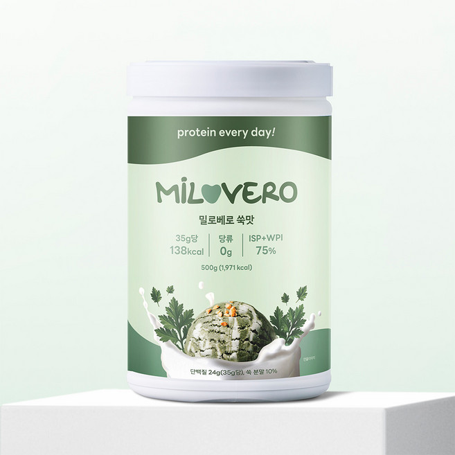 밀로베로 단백질 쉐이크 국산 쑥맛 고단저당 제로슈가 당류제로 락토프리, 1개, 500g