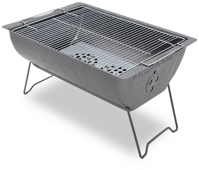 4~6인 BBQ 바베큐 그릴 접이식 사각 좌식 대형 화로대 석쇠 숯불 캠핑용품 YJ190, 1세트, 1세트