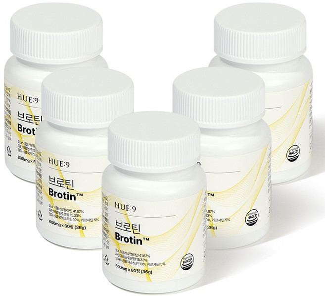 휴나인 브로멜라인 파인애플 역가수치 높은 발효 콤부 효소, 60정, 5개