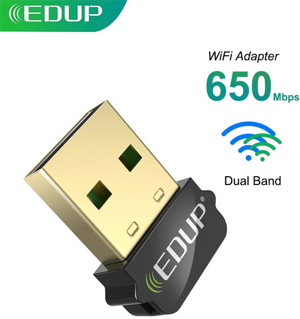 EDUP 650MBPS USB WIFI 어댑터 5G 2.4GHZ 무선 네트워크 카드 미니 USB WIFI 동글 휴대용 어댑터 수신기 노트북 WIN, 1개, EPAC1651 650M