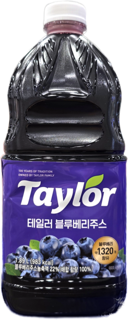 테일러 블루베리 주스, 1개, 1.89L