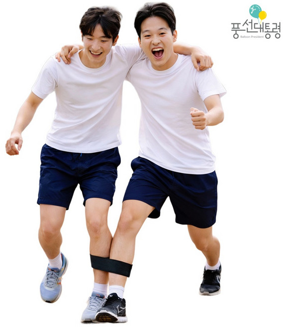 풍선대통령 2인3각 달리기 발목밴드 운동회 체육대회, 검정, 1개