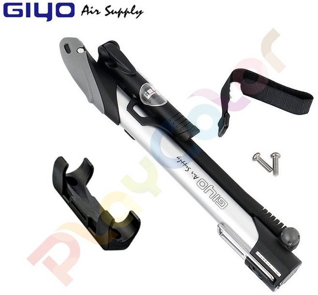 GIYO GM-71 打氣筒，140 psi 高壓攜帶式打氣桶，適用美嘴法嘴，自行車用, 1個
