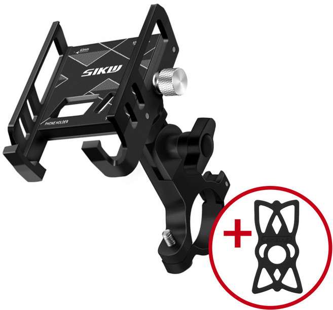 BTR 자전거 핸드폰 거치대 바이크 스마트폰 홀더 S-100, 1개, 블랙+사은품