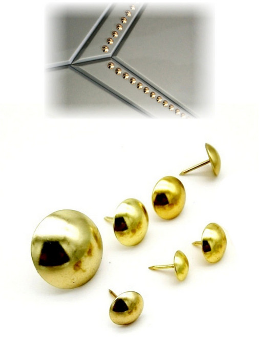 골드 황금 비오 꾸미기 가죽 박제 공예 수납장 데코 인테리어 압핀 장식못 부속품 부속 재료 부품 신주 장식 장식핀, B_골드 14X20