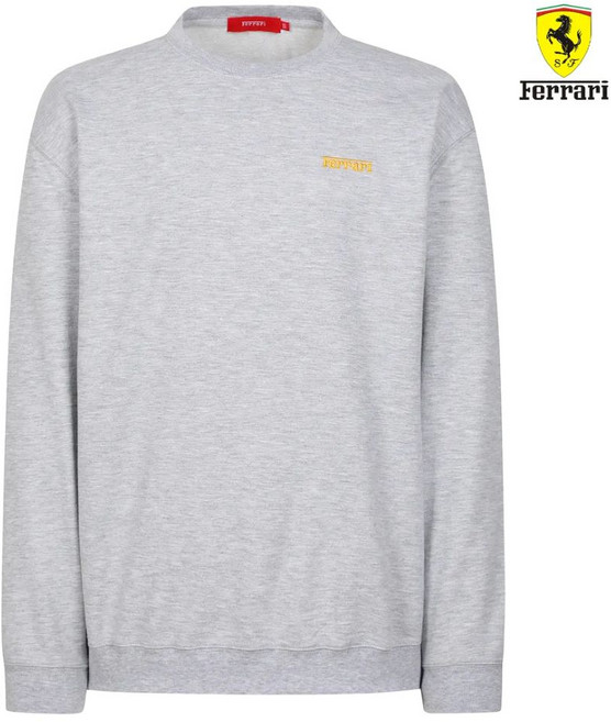 페라리 자수 남자 맨투맨 그레이