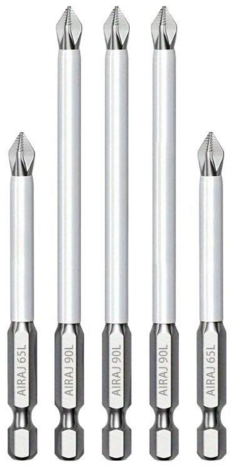 AIRAJ 자력 드라이버 드릴 비트 세트 6피스 십자형 전동 방지 헤드 DIY/전기수리용, 6개