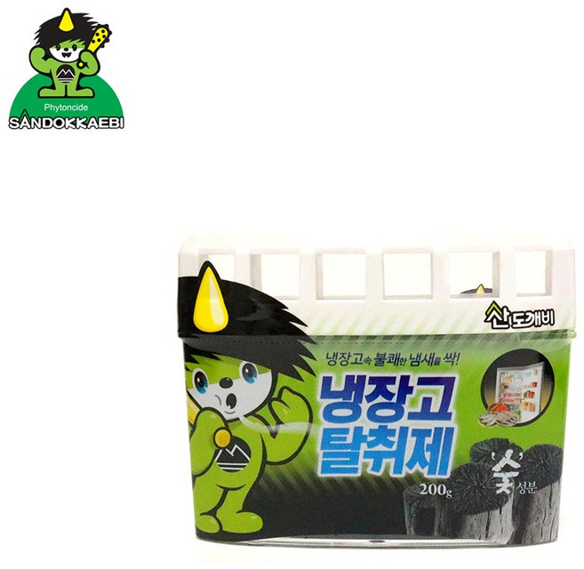 오르내르 산도깨비 냉장고 탈취제 숯 200g 냉장고냄새/냉장고탈취/김치냉장고/음식물냄새/주방용품, 상세페이지 참조, 1개