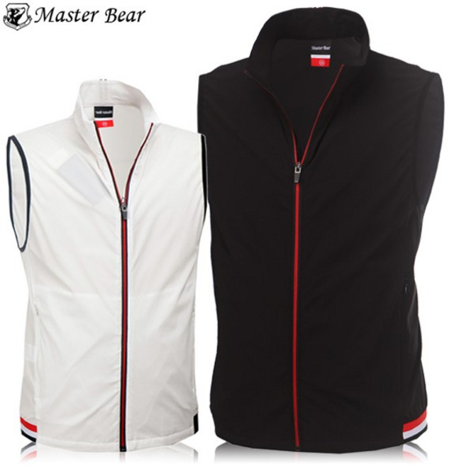 제로다몰 남성 심플 무지 나일론 베이직 조끼 라운딩 골프웨어 골프조끼 봄 여름 가을 기본조끼