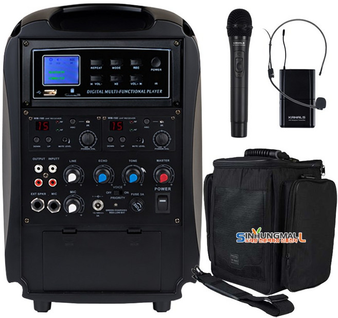 카날스 AT-260BN 충전식블루투스이동형앰프 무선2Ch, AT-260BN 핸드+헤드셋