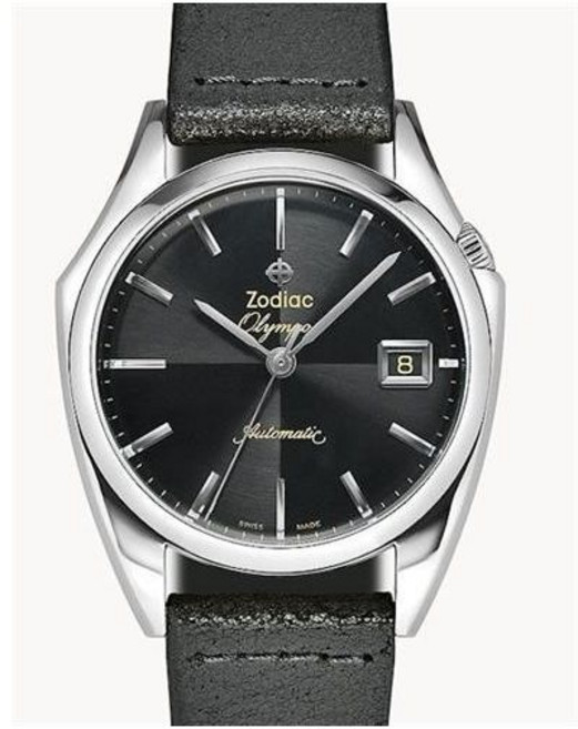 [Zodiac] 브랜드 조디악 ZO9700 올림포스 오토매틱 블랙 다이얼 가죽 남성 시계