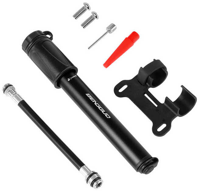 자전거 휴대용 펌프 미니 공기주입 프레스타 겸용, 1개, 블랙