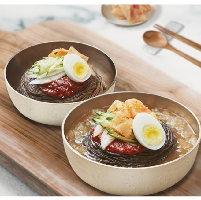 유천냉면 물냉면 2인 세트, 물2+비빔3(면5+물양2+비양3+육수4+무1)