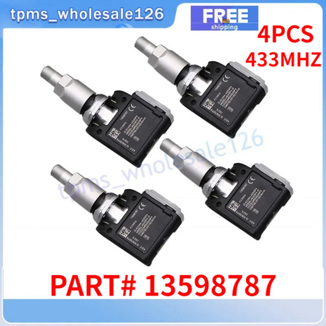 LED전구 4PCS 타이어 압력 모니터링 센서 13598787 2016-2018 Chevrolet Camaro 2018-2019 Buick Cascada 2015 Opel Astr, [01] 옵션1