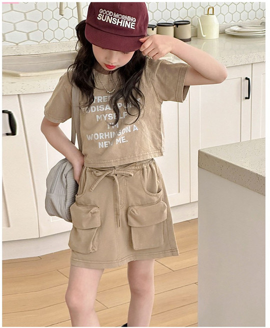 삐삐네옷가게 여아 주니어 스타일 레터링 여름 스커트 상하